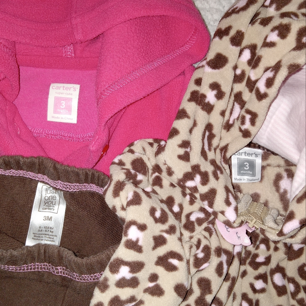 Carter's Pink & Brown 3pc Bundle size 3M - Picture 3 of 3
